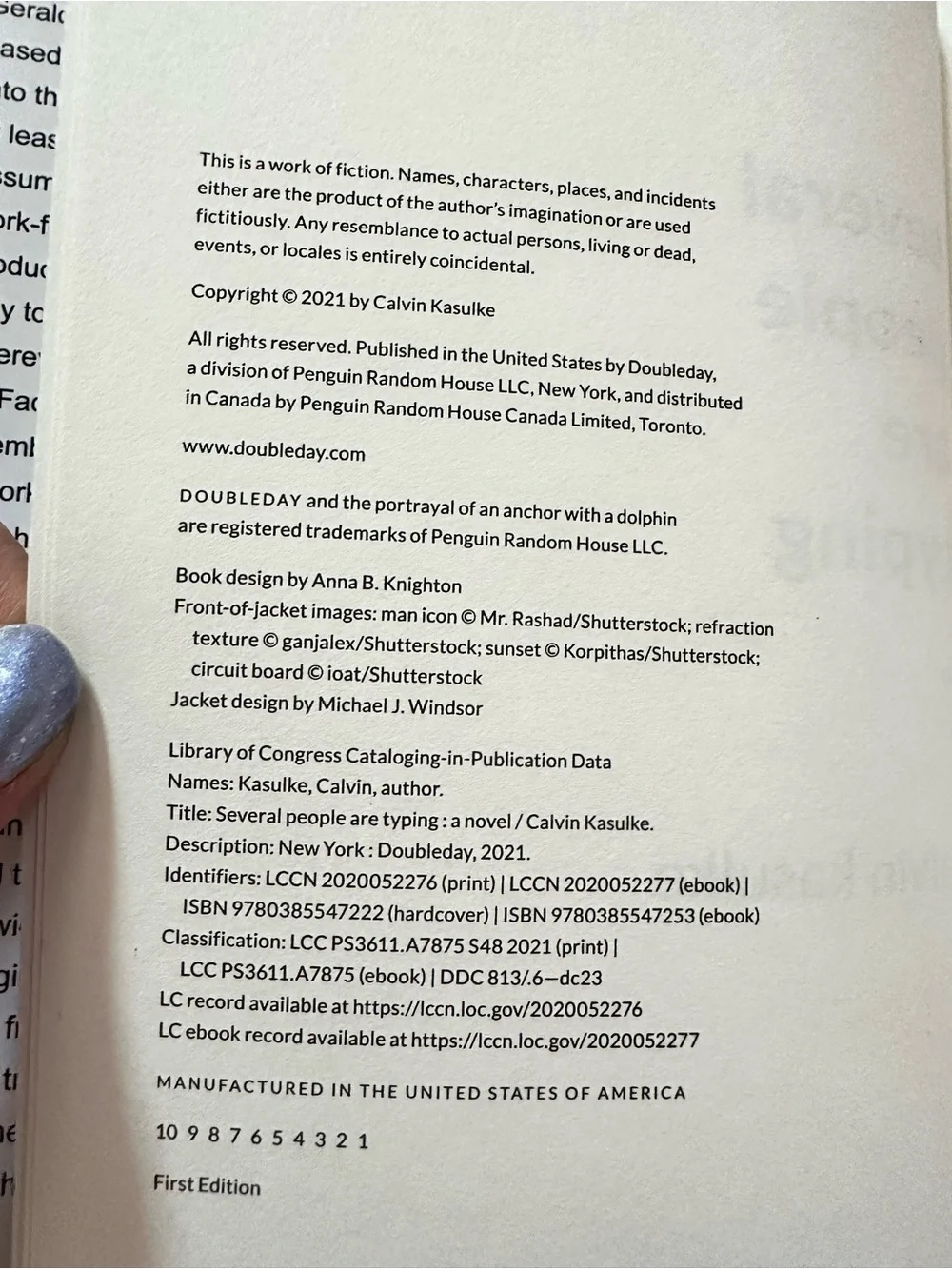 Several People Are Typing Calvin Kasulke First Edition Hardcover